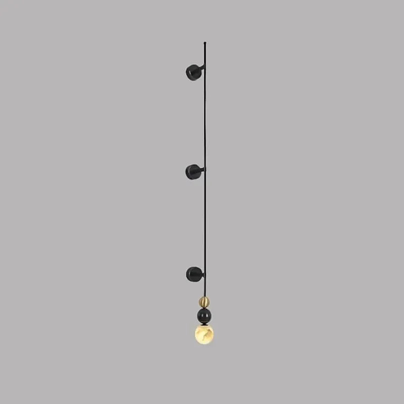 Alabaster Globe Wall Sconce in Copper & Black - view 2