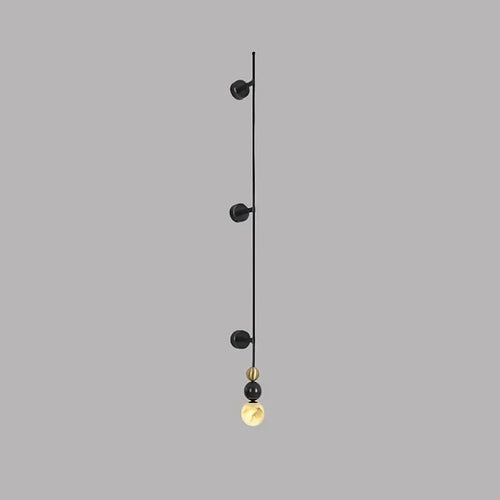 Alabaster Globe Wall Sconce in Copper & Black - view 2