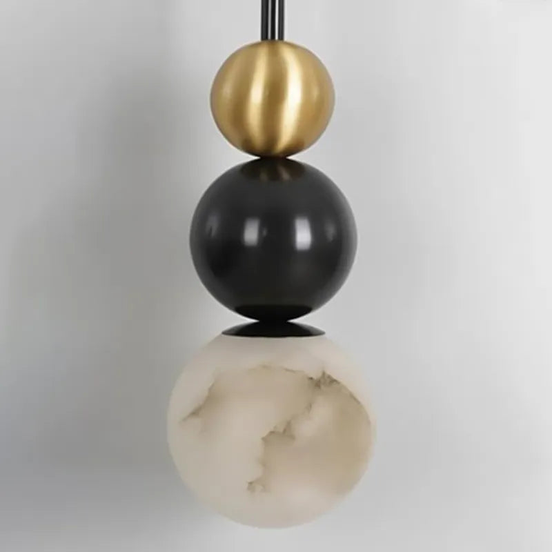 Alabaster Globe Wall Sconce in Copper & Black - view 4
