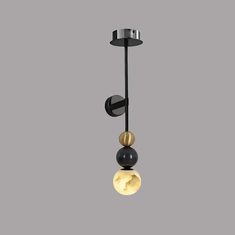 Alabaster Globe Wall Sconce in Copper & Black - view 6