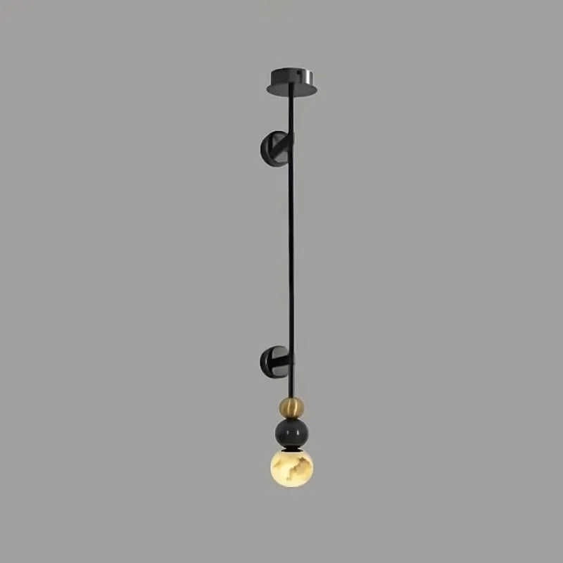 Alabaster Globe Wall Sconce in Copper & Black - view 7