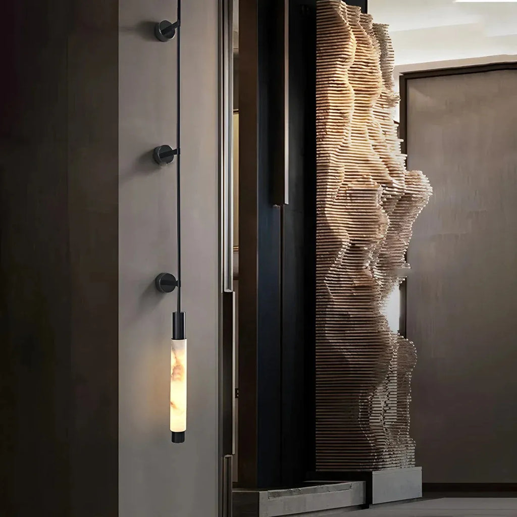 Verita Alabaster Column Linear Wall Sconce - view 2