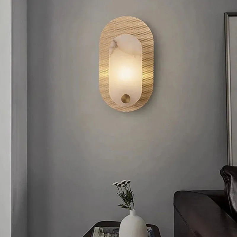 Harlan Artistic Alabaster Indoor Wall Light - view 6
