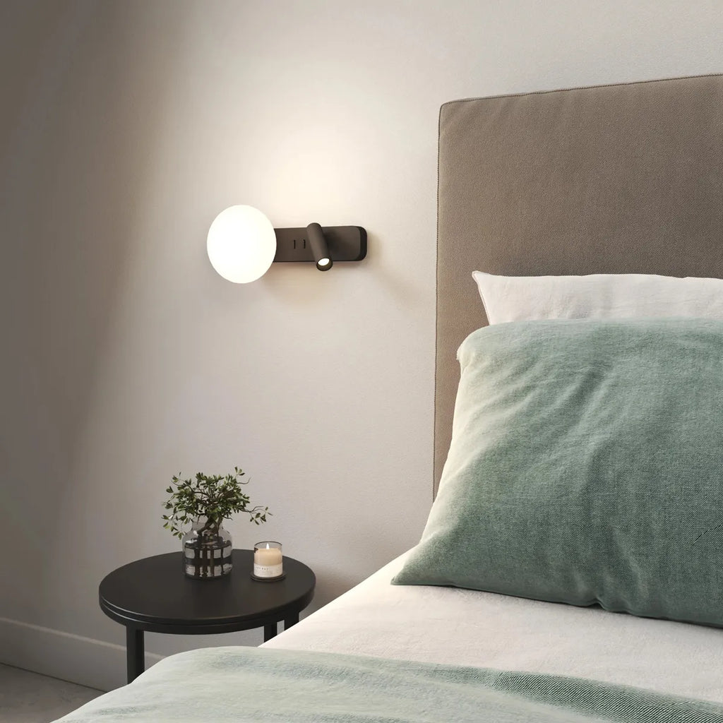 Alabaster Wall Lamp with Spherical Shade - view 4