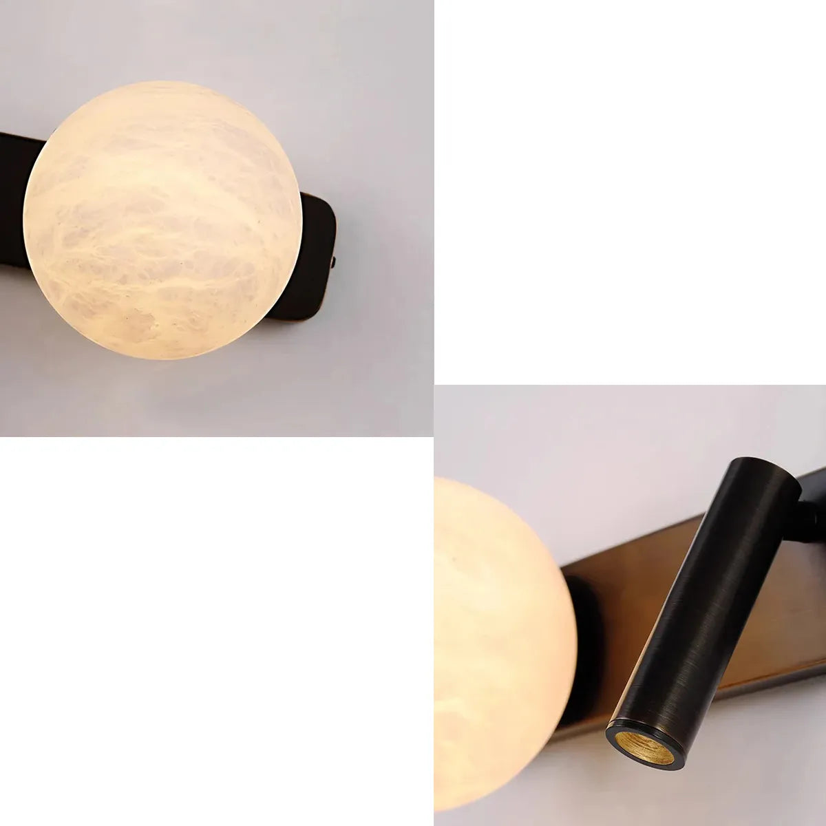 Alabaster Wall Lamp with Spherical Shade - view 6