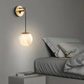 Spherical Alabaster Wall Sconce in Natural Brass - view 3