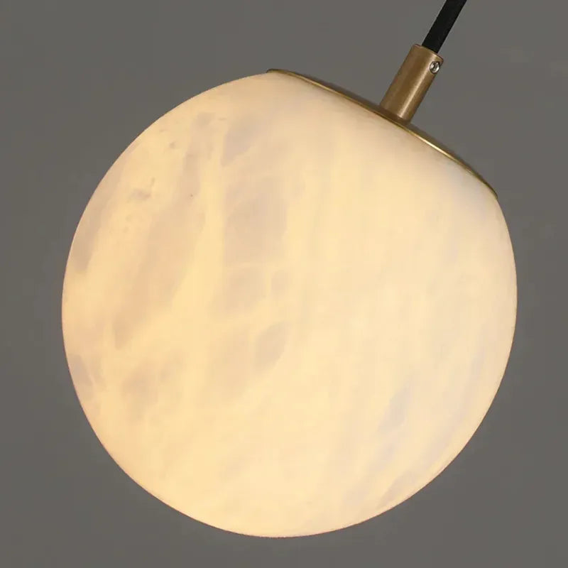 Spherical Alabaster Wall Sconce in Natural Brass - view 7