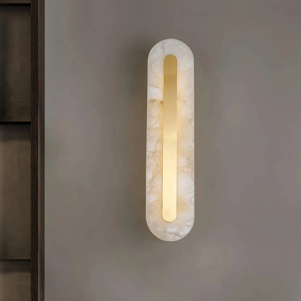 Ozeki Alabaster Wall Sconce in Minimalist Brass - view 3