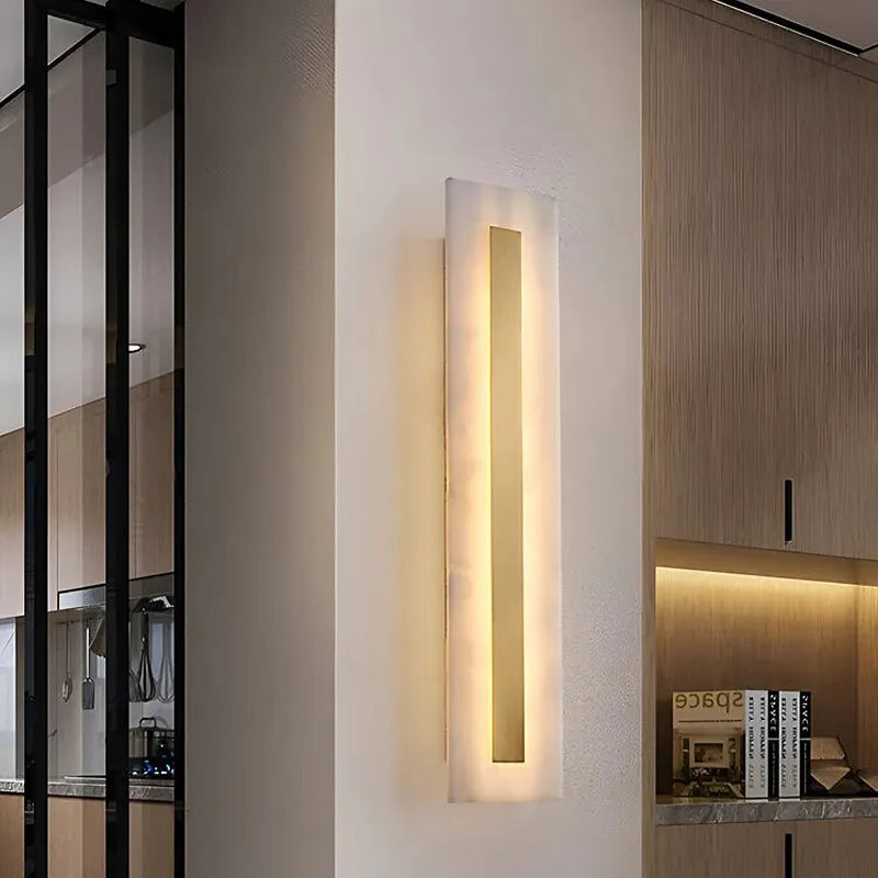 Ozeki Alabaster Wall Sconce in Minimalist Brass - view 4