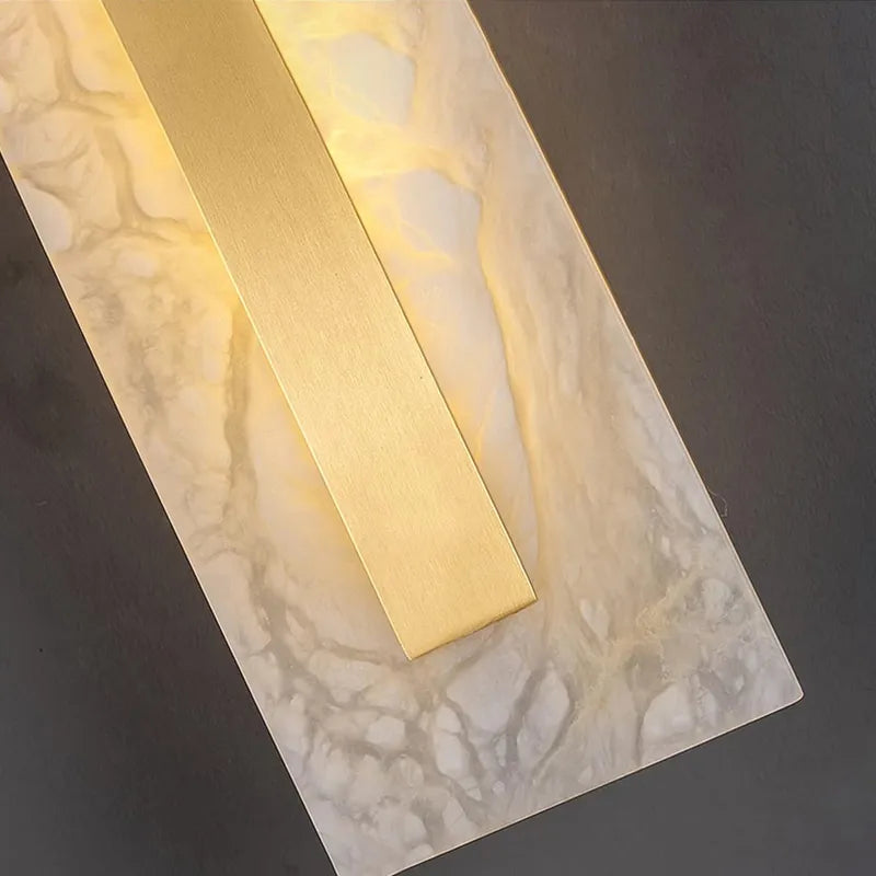 Ozeki Alabaster Wall Sconce in Minimalist Brass - view 7