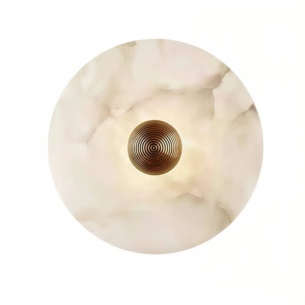 Nayra Round Alabaster Wall Sconce with Diffused Light - view 1