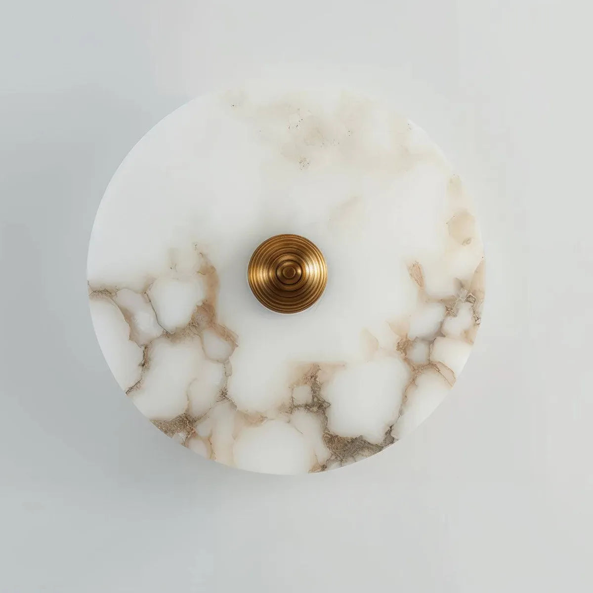 Nayra Round Alabaster Wall Sconce with Diffused Light - view 2
