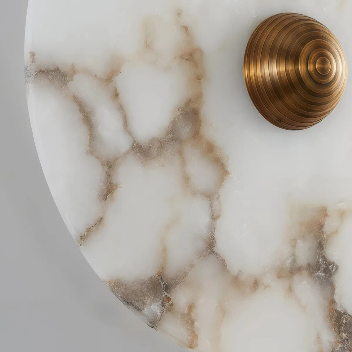 Nayra Round Alabaster Wall Sconce with Diffused Light - view 7