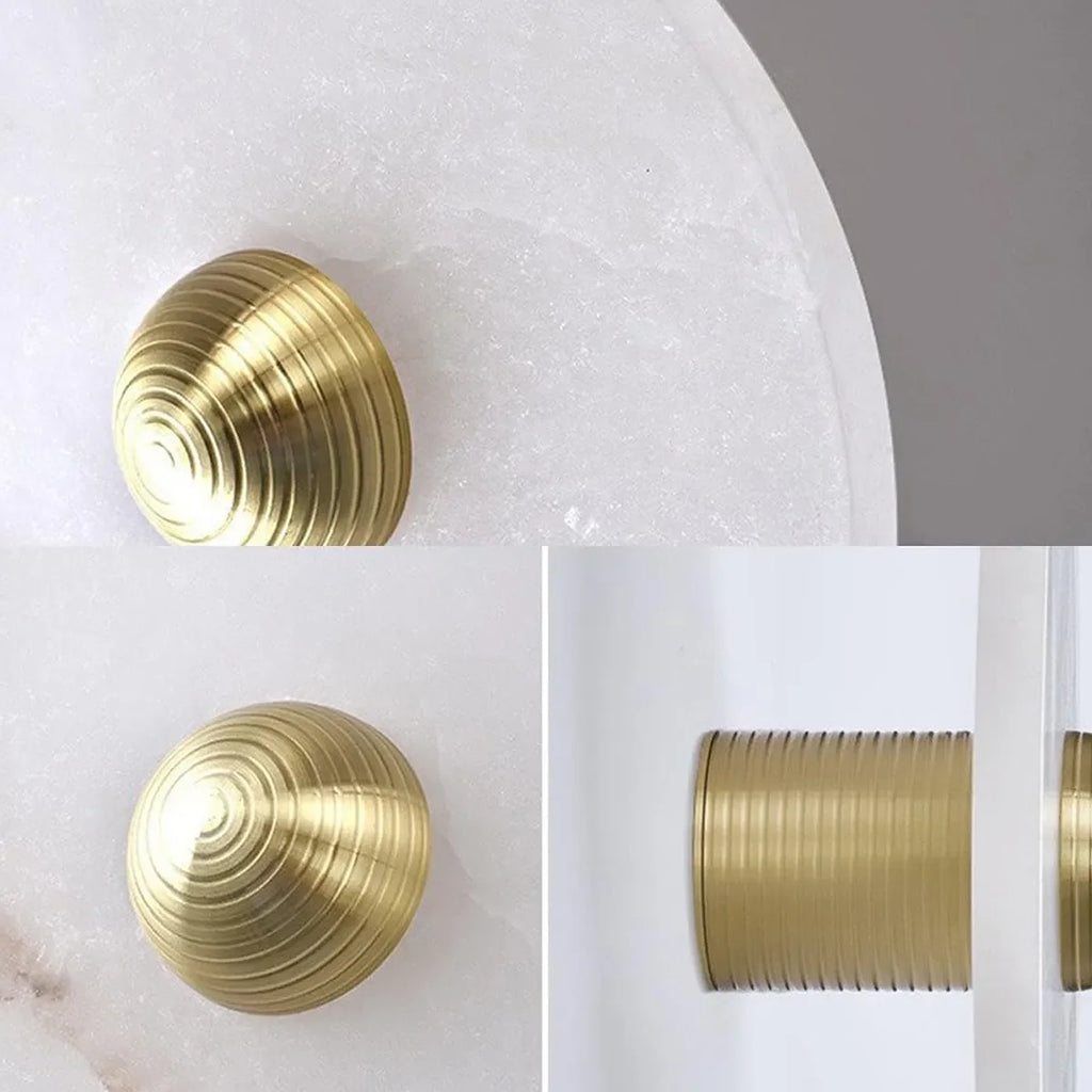 Nayra Round Alabaster Wall Sconce with Diffused Light - view 8