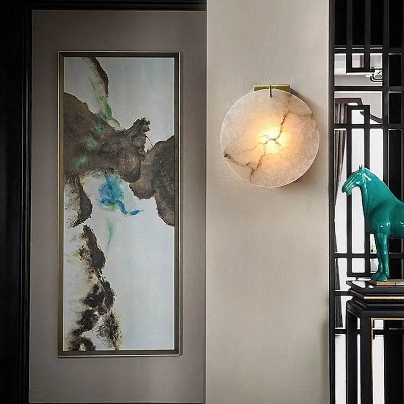 Alabaster Moon Disc Wall Sconce - view 4