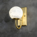 Copper Alabaster Globe Wall Sconce with Brass Accent - view 1