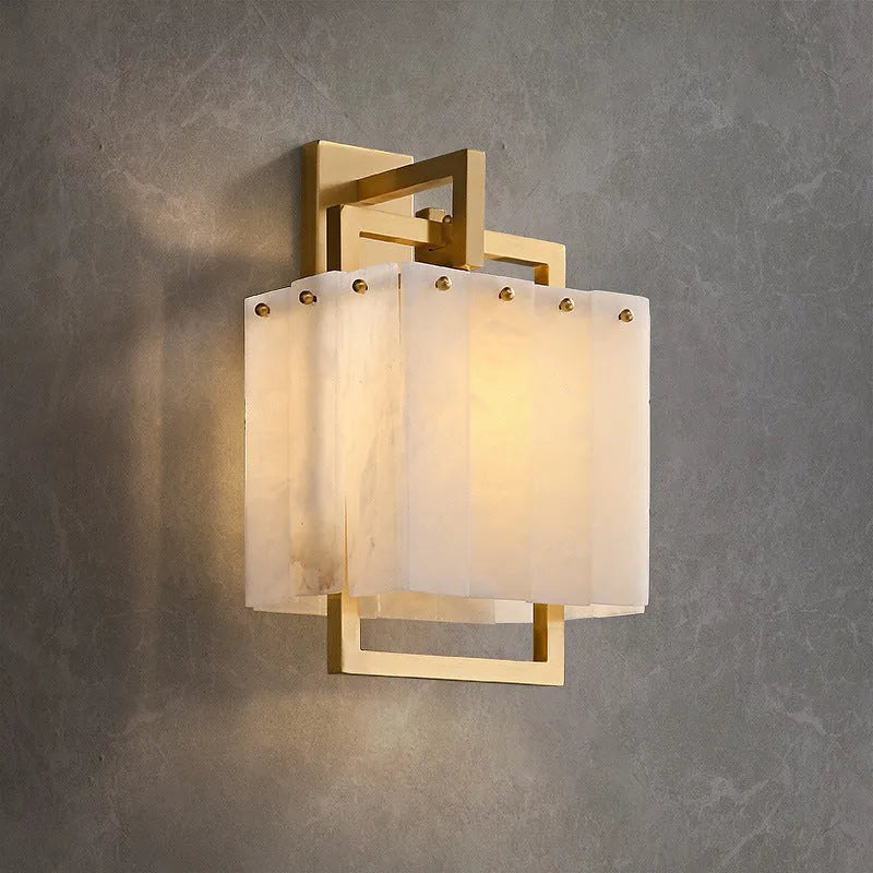 Alabaster Rectangular Wall Lamp - view 1