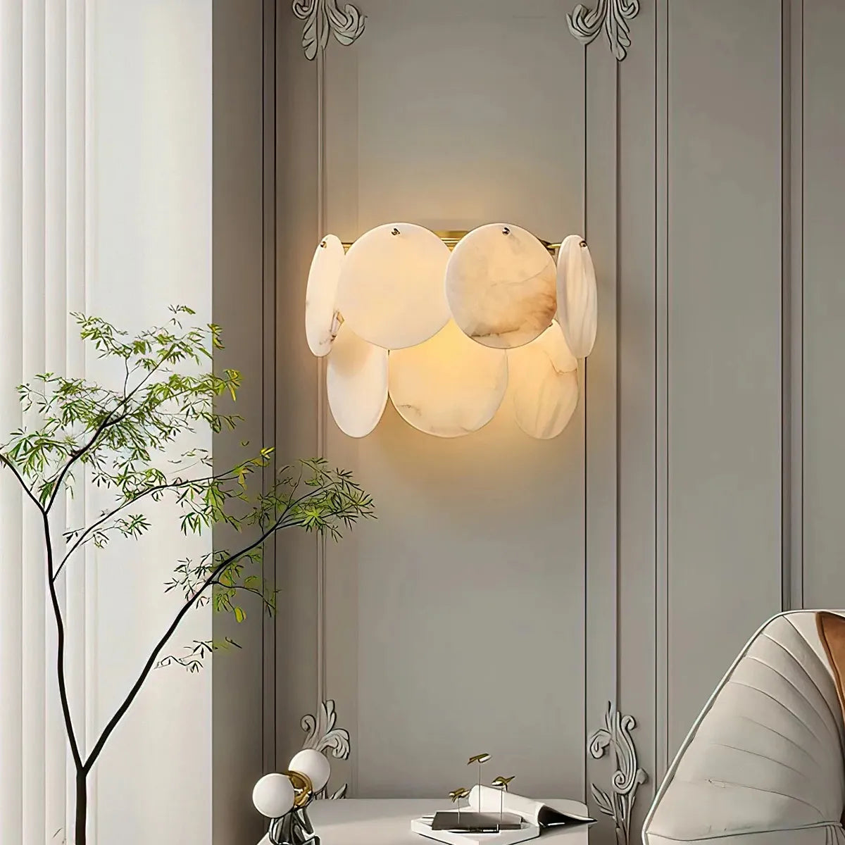 Round Alabaster Wall Lamp - view 3