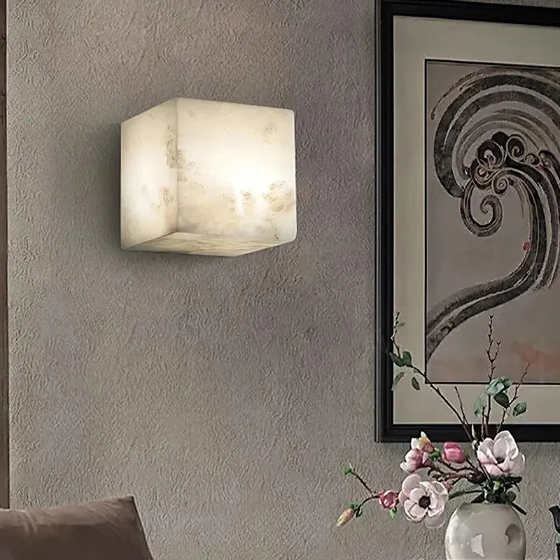 Square Alabaster Wall Sconce - view 4