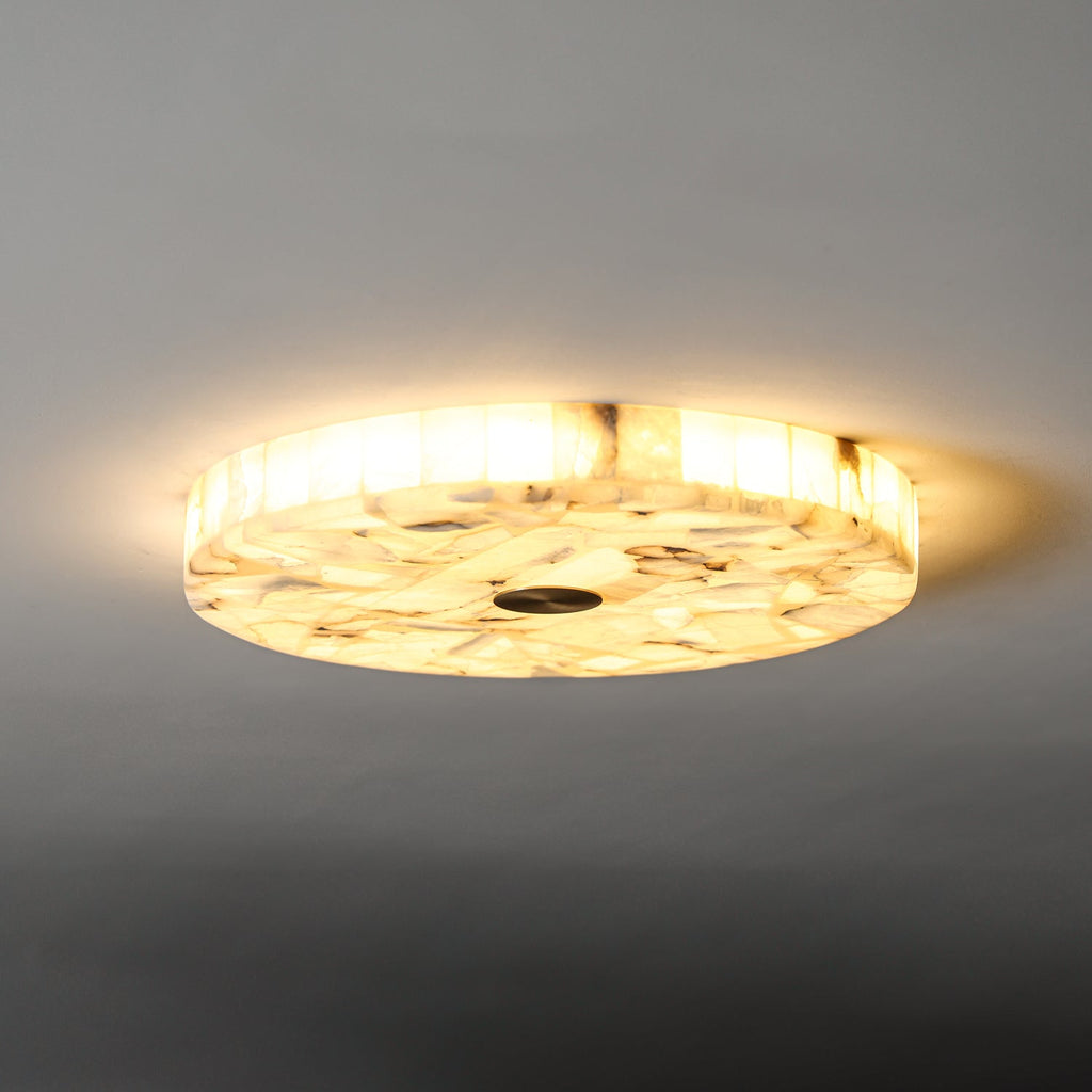 Round Alabaster Flush Mount Ceiling Light - view 1