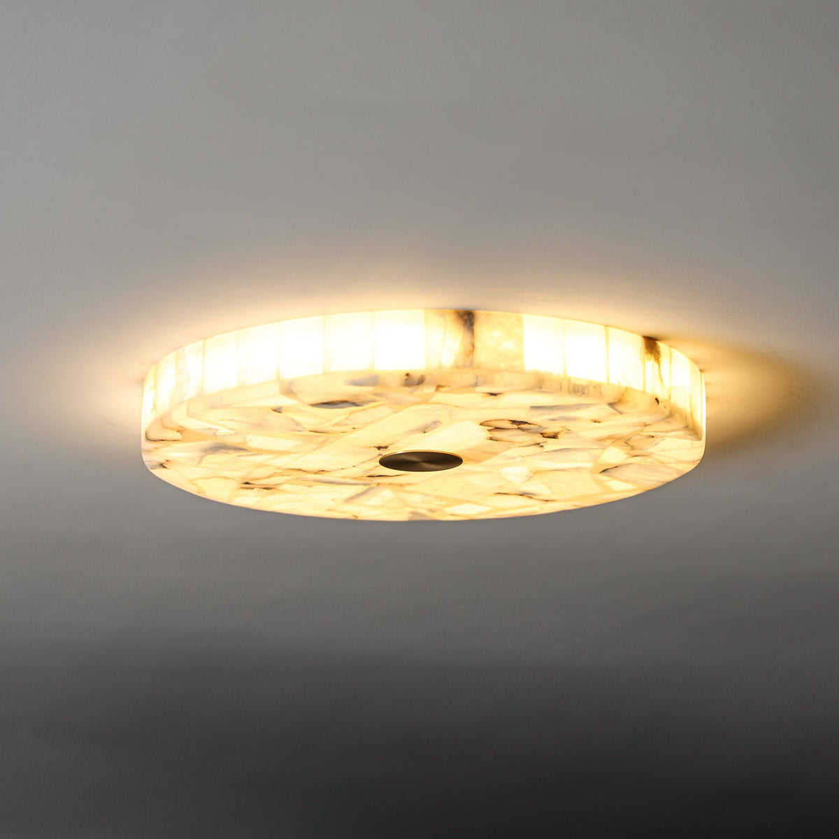 Round Alabaster Flush Mount Ceiling Light - view 1