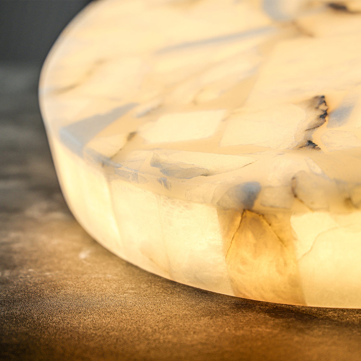 Round Alabaster Flush Mount Ceiling Light - view 5