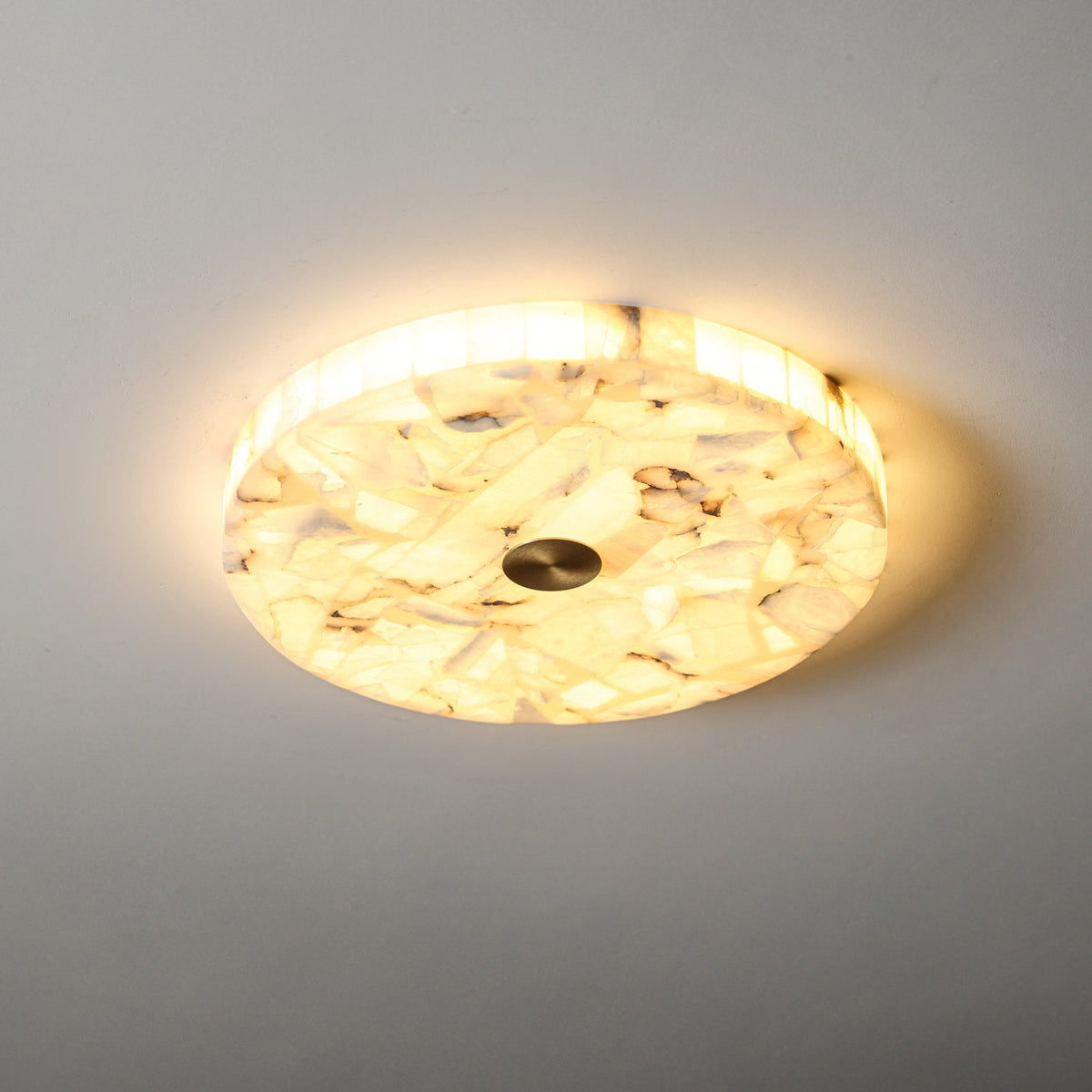 Round Alabaster Flush Mount Ceiling Light - view 8