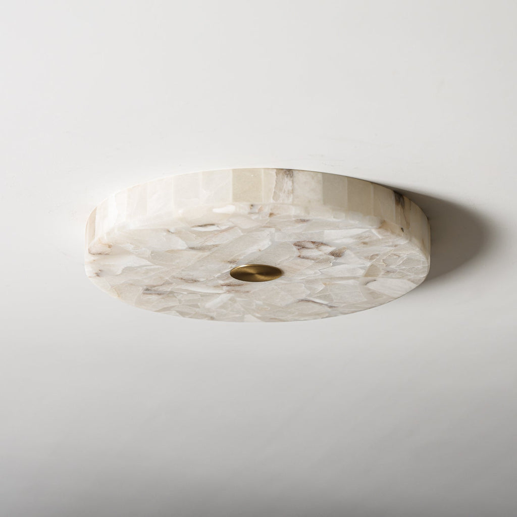 Round Alabaster Flush Mount Ceiling Light - view 9