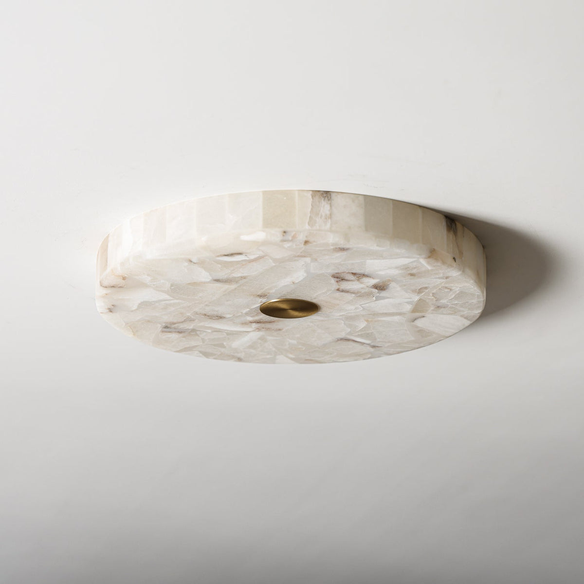 Round Alabaster Flush Mount Ceiling Light - view 9