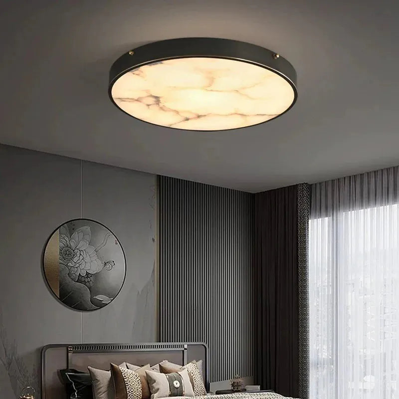 Alabaster Round Flushmount Ceiling Light - view 4