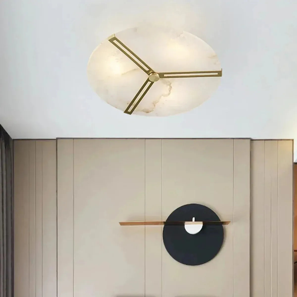 Copper Alabaster Modern Flush Mount Ceiling Light - view 5