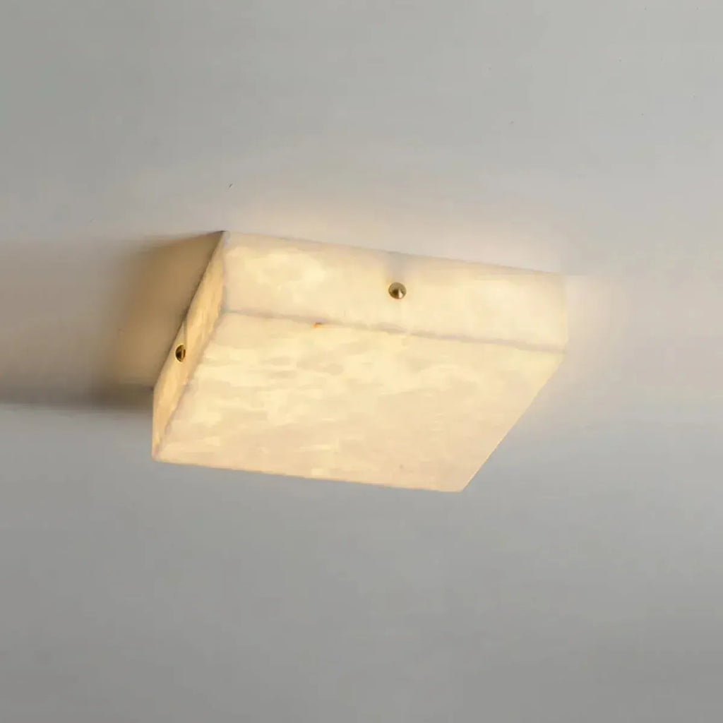 Minimalist Square Alabaster Flush Mount Ceiling Light - view 7