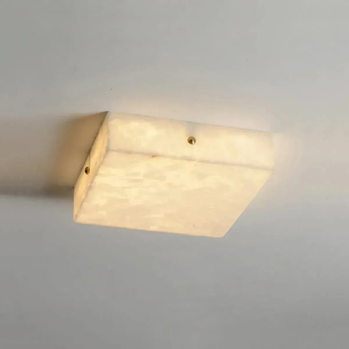 Minimalist Square Alabaster Flush Mount Ceiling Light - view 7