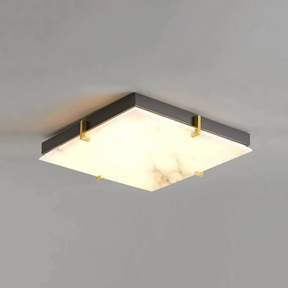 Black Alabaster Square Flush Mount Ceiling Light - view 1