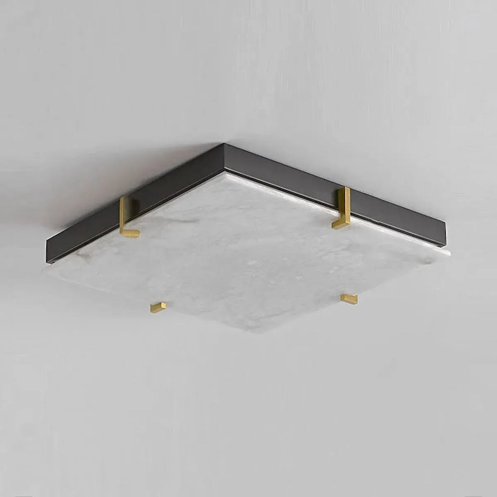Black Alabaster Square Flush Mount Ceiling Light - view 2