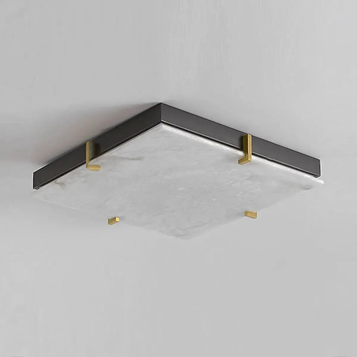 Black Alabaster Square Flush Mount Ceiling Light - view 2