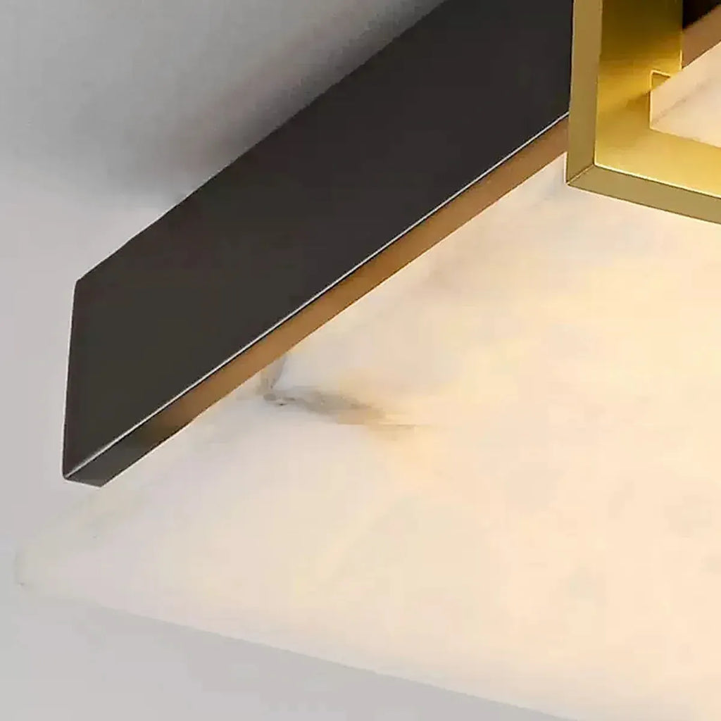 Black Alabaster Square Flush Mount Ceiling Light - view 6