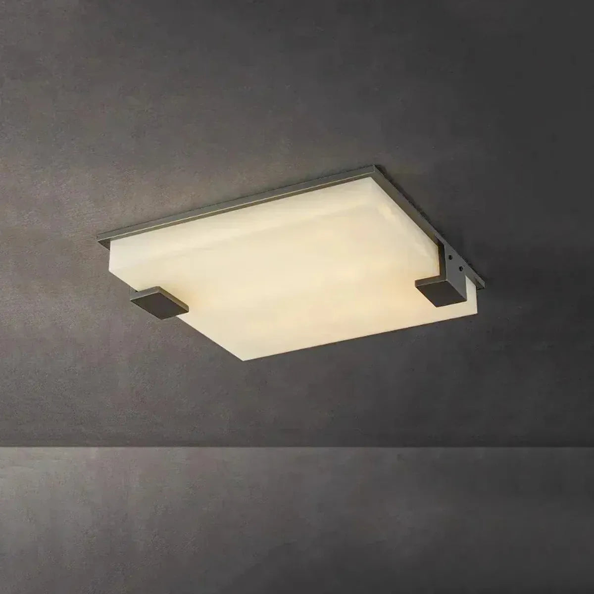 Square Alabaster Ceiling Lamp – Modern Decorative Lighting for Bedroom - view 1