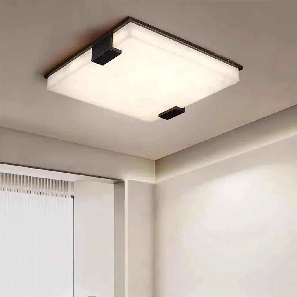 Square Alabaster Ceiling Lamp – Modern Decorative Lighting for Bedroom - view 5