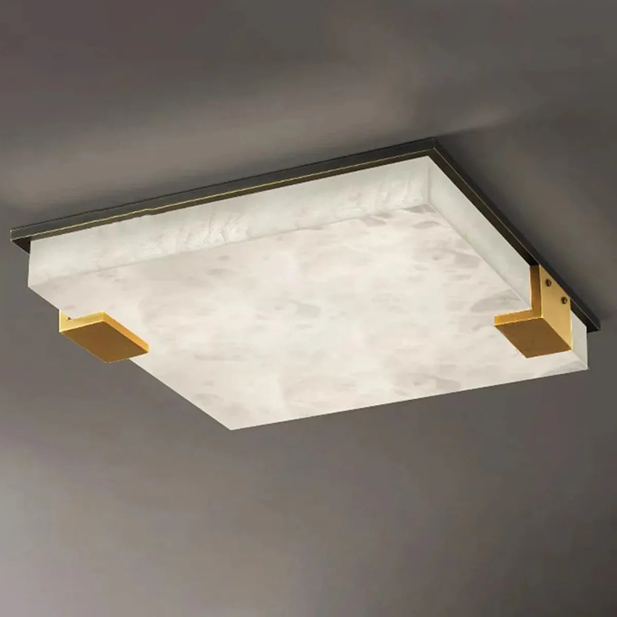 Square Alabaster Ceiling Lamp – Modern Decorative Lighting for Bedroom - view 8