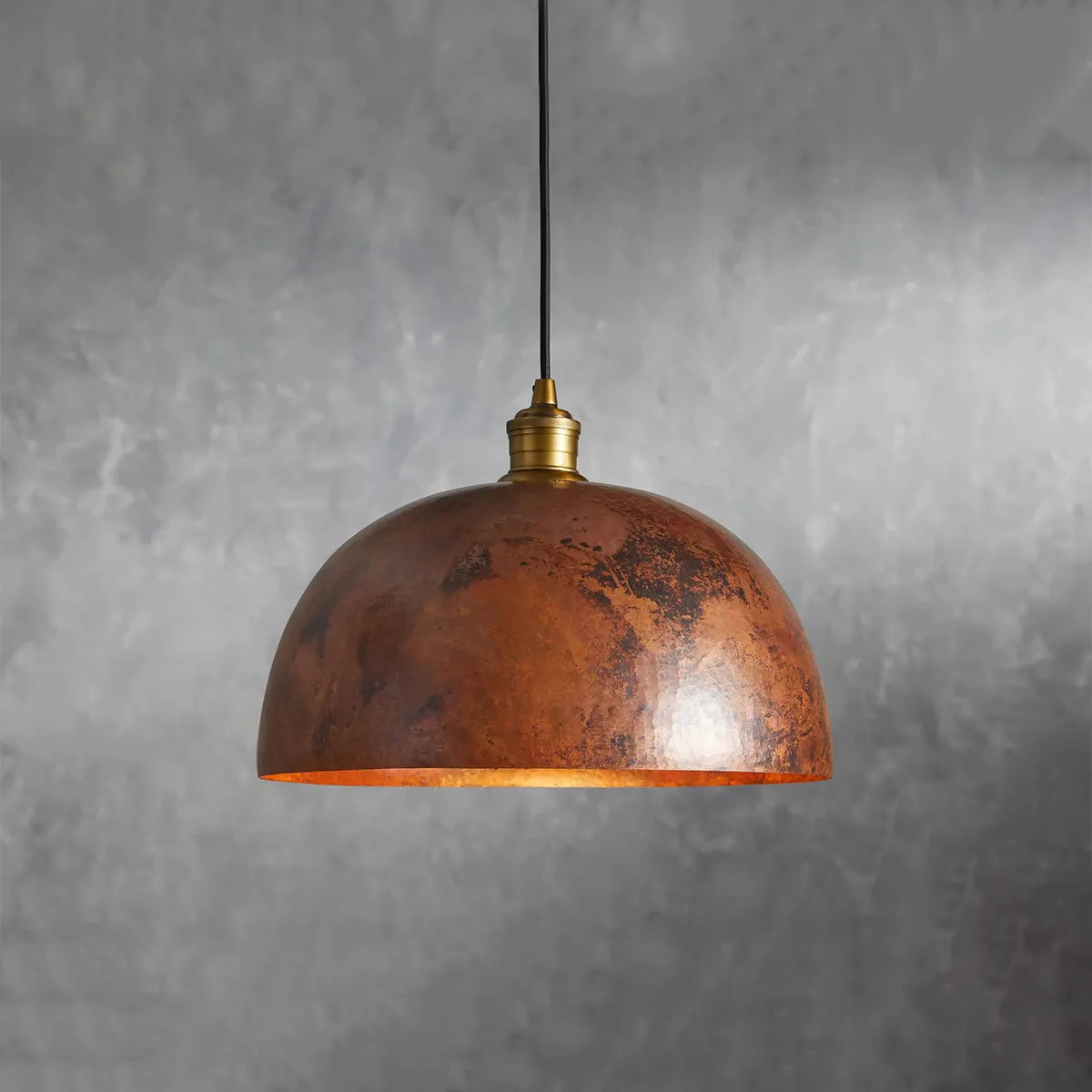 Recycled Metal Dome Pendant - view 4