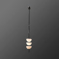 Alabaster Triple Half Spheres Vertical Suspension Light - view 1