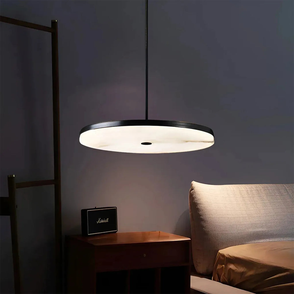Disc Alabaster Pendant Light – Modern Ceiling Fixture - view 8
