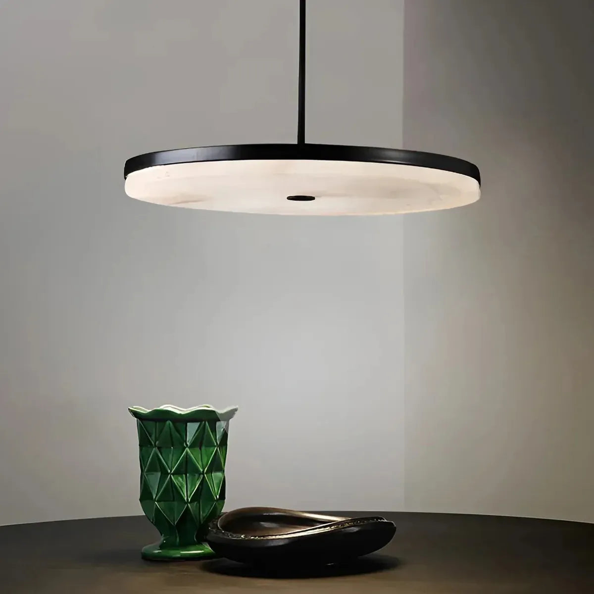Disc Alabaster Pendant Light – Modern Ceiling Fixture - view 9