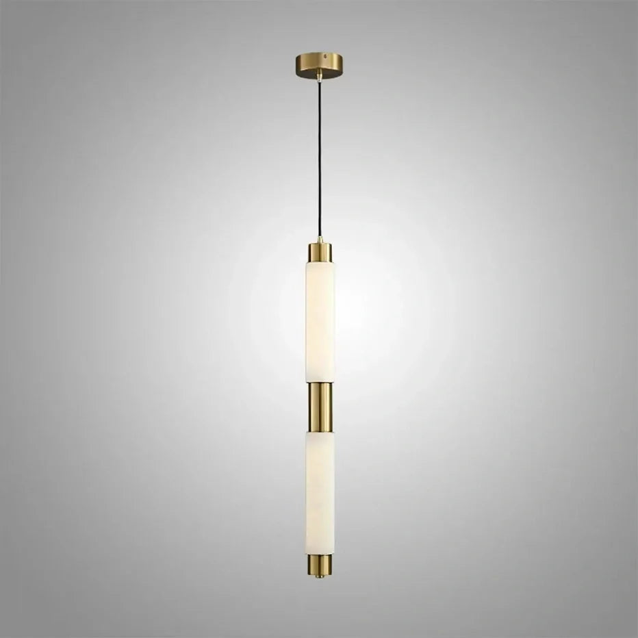 Alabaster Cylindrical Single Pendant - view 1