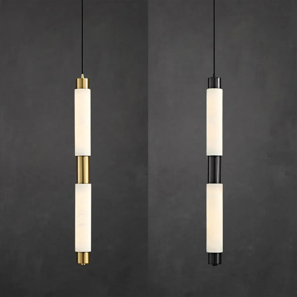 Alabaster Cylindrical Single Pendant - view 2