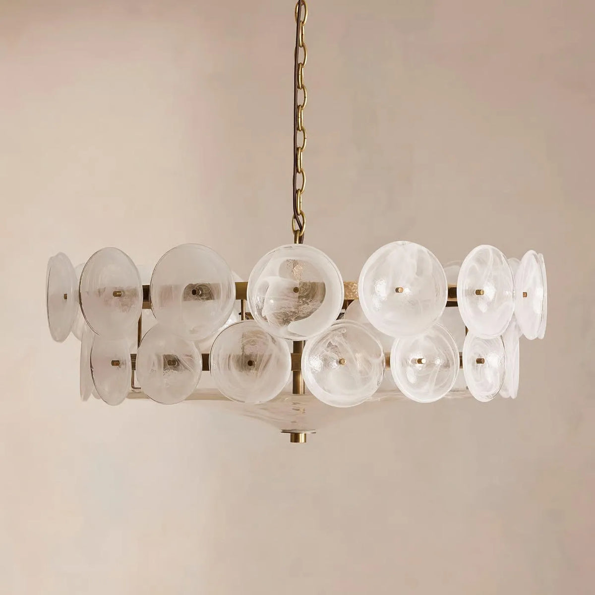 Lorenzo Chandelier, Milky Glass - view 1