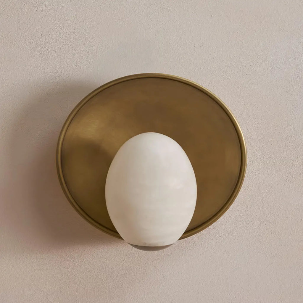 Avena Wall Light Alabaster Globe - view 1