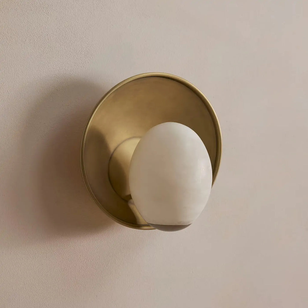 Avena Wall Light Alabaster Globe - view 2