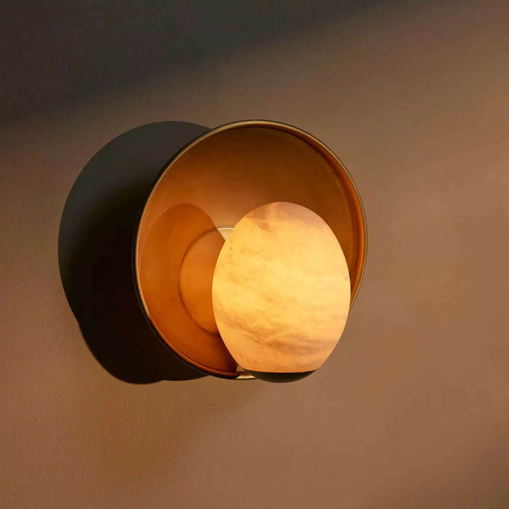 Avena Wall Light Alabaster Globe - view 3